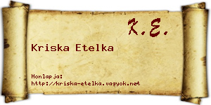 Kriska Etelka névjegykártya