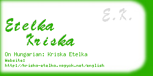 etelka kriska business card